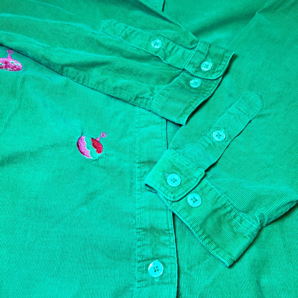 Vintage Quacker Factory Womens Size Large Christmas Ornament Corduroy Shirt - Picture 11 of 12